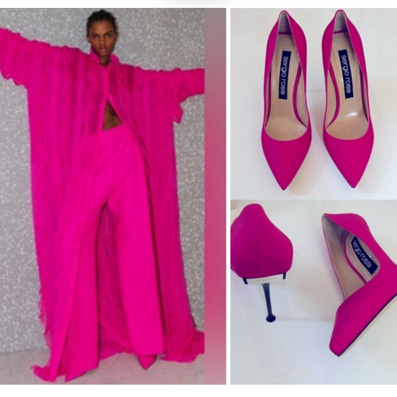 Satin Pink Pumps Sz IT 40.5 - Picture 8 of 16